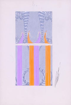 Art Deco set design by Erte, Romain de Tirtoff, signed