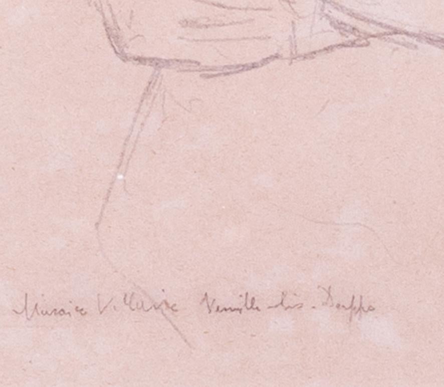 Sickert pencil portrait drawing of Maurice Villain in Dieppe, 1901, British - Gray Portrait by Walter Sickert
