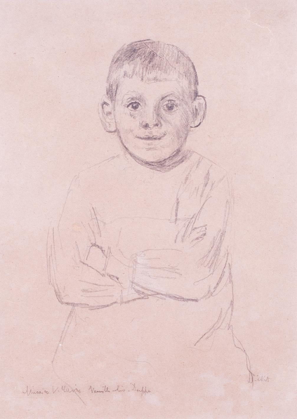 Sickert pencil portrait drawing of Maurice Villain in Dieppe, 1901, British - Art by Walter Sickert
