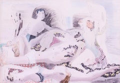Modern British Dibujo de acuarela de bañistas del siglo XX por Blair Hughes-Standon