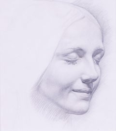 Serenity, by early 20th Century British artist Edward Ridley, a lady's face