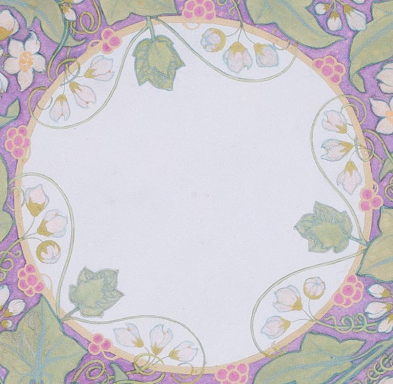 A circular design of ivy by early 20th Century British Edward Ridley For Sale 2