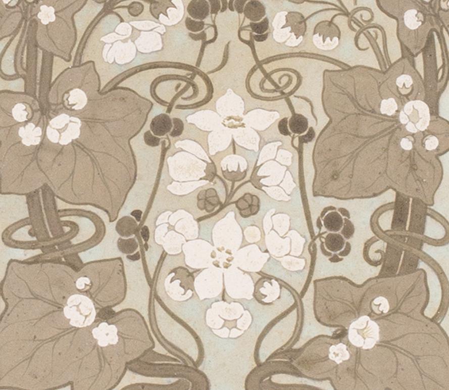 Ein längliches Design mit Efeublütenblüten des britischen Künstlers aus dem frühen 20. Jahrhundert – Art von Edward Ridley