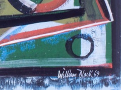 Modern British, mid century, abstract gouache painting by William Black