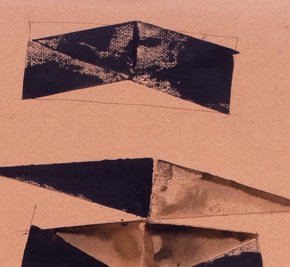 Lynn Chadwick, britisches, abstraktes, figuratives Tuschegemälde, schwarz gewaschen, 1966 – Art von Lynn Russell Chadwick CBE RA