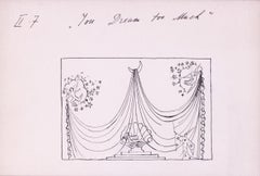 Romain de Tirtoff, called Erte, Art Deco theatre design, signed drawing