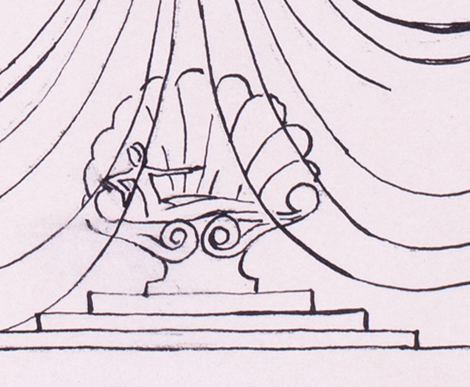 Romain de Tirtoff, called Erte, Art Deco theatre design, signed drawing 1