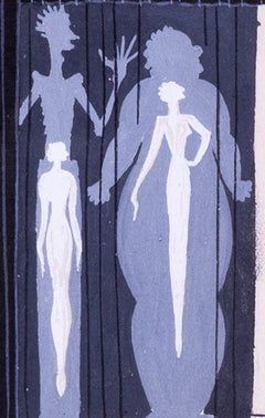 Romain de Tirtoff, called Erte original theatre set design in ink, signed