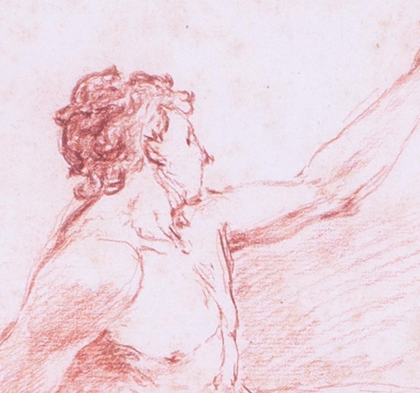 Italian 18th Century red chalk study of a seated man by Zuccarelli - Old Masters Art by Francesco Zuccarelli RA