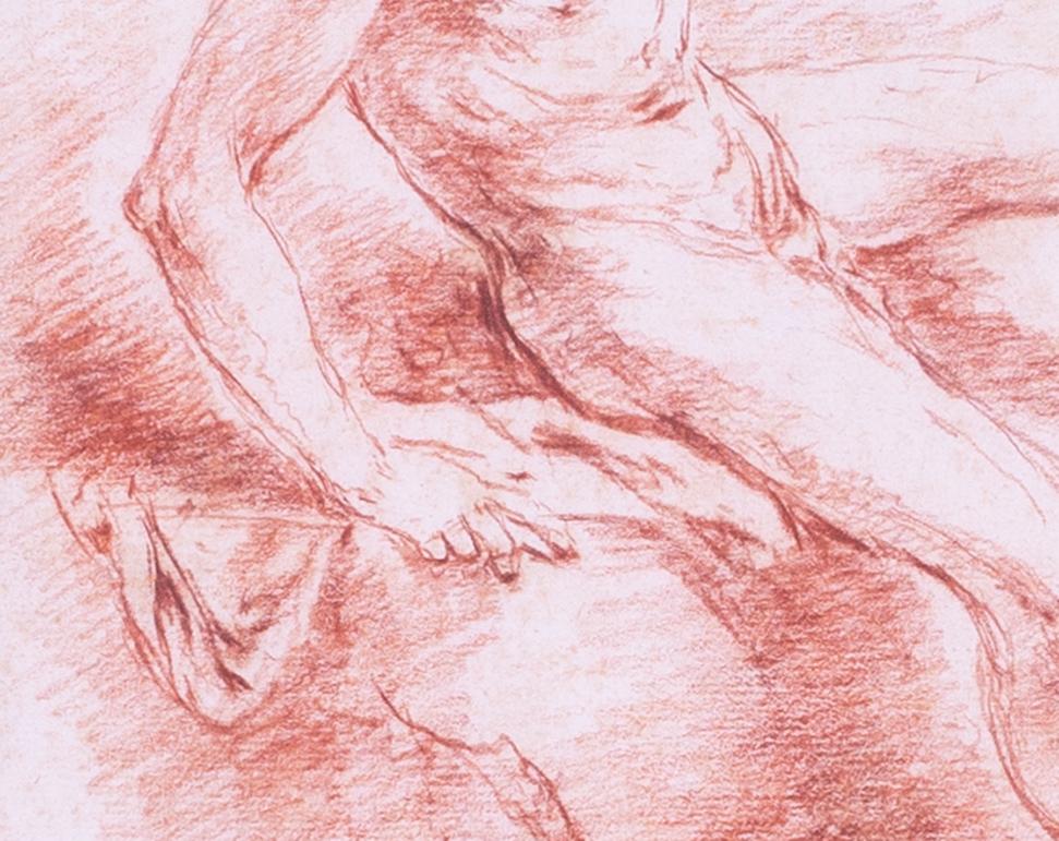 Francesco Zuccarelli RA (Italian, 1702-1788)
Study of a seated man
Red chalk
11.1/8 x 7.5/8 in. (28.3 x 19.3 cm.)
Provenance; Colnaghi & Co, London

Francesco Zuccarelli was born in Pitigliano, Italy in 1702. At a very young age he moved to Rome,