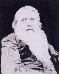 A portrait of John Ruskin by British artist B. C. Leeming, 1901