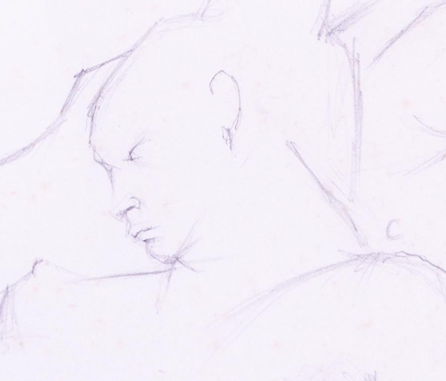 Britische Zeichnung von nackten schlafenden Figuren, die sich umschlingen, vom Künstler Ayrton aus dem 20. (Moderne), Art, von Michael Ayrton