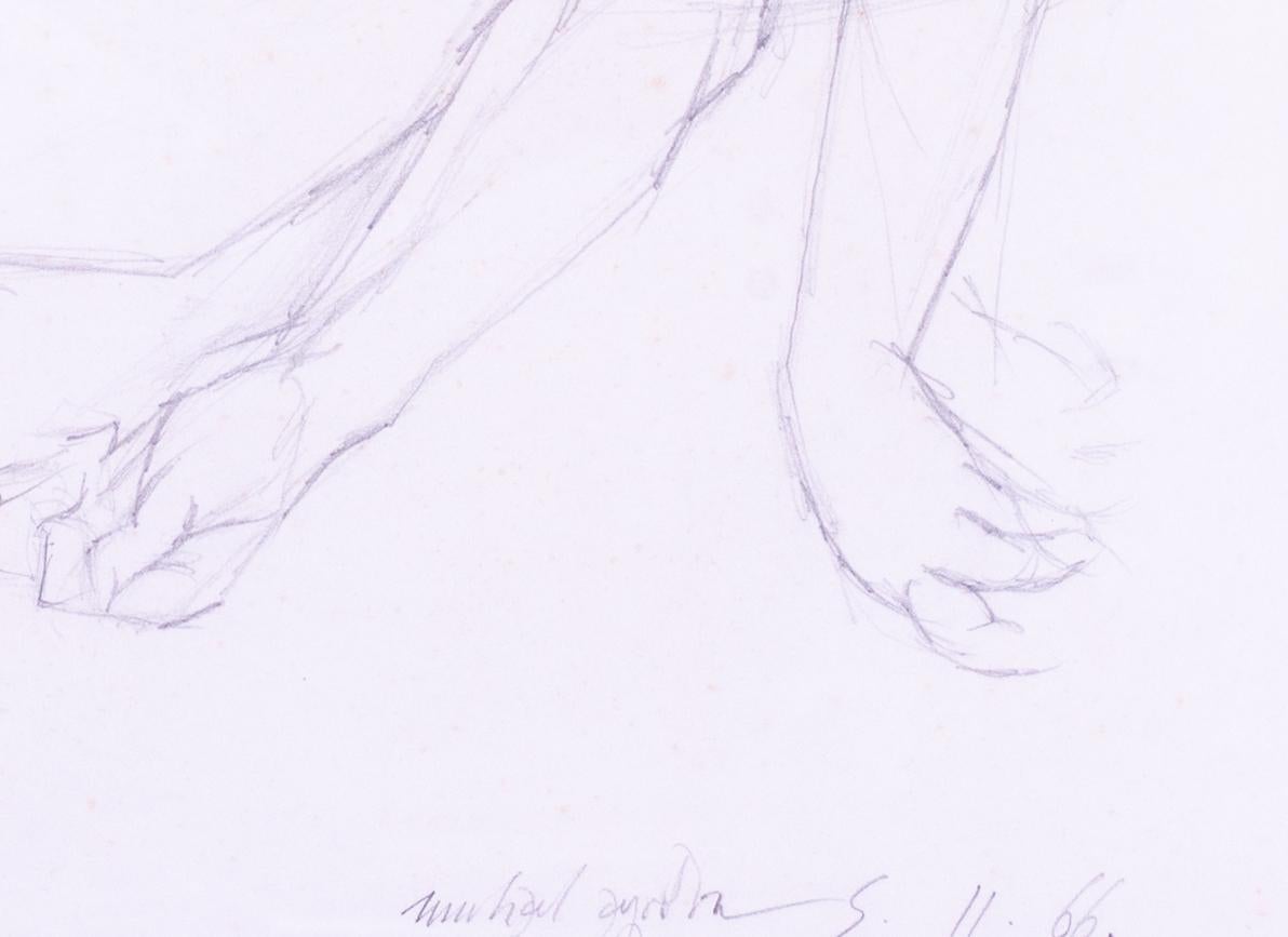 Britische Zeichnung von nackten schlafenden Figuren, die sich umschlingen, vom Künstler Ayrton aus dem 20. im Angebot 3