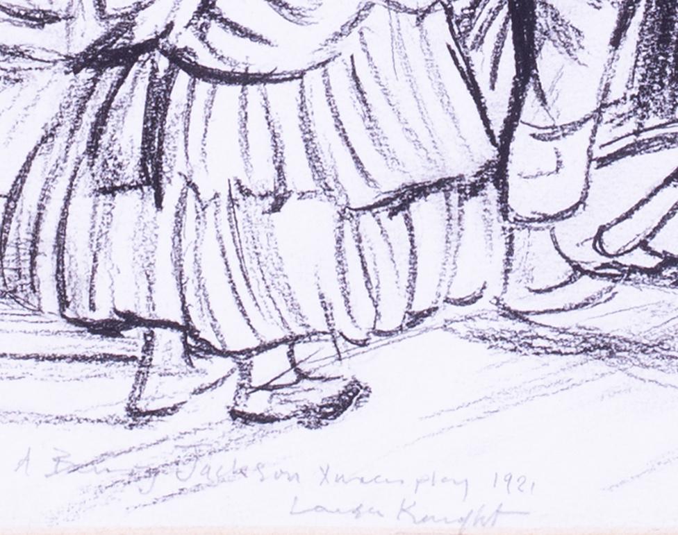 Dame Laura Knight, dessin au fusain sur carton représentant une scène de théâtre, signé en vente 6