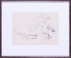 Joy Adamson, author of 'Born Free', pencil drawing of a lioness, with provenance