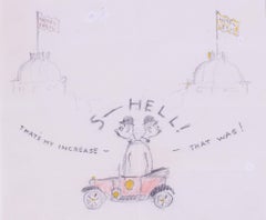 Shell oil advertising study in crayon & pencil on paper by British Rex Whistler