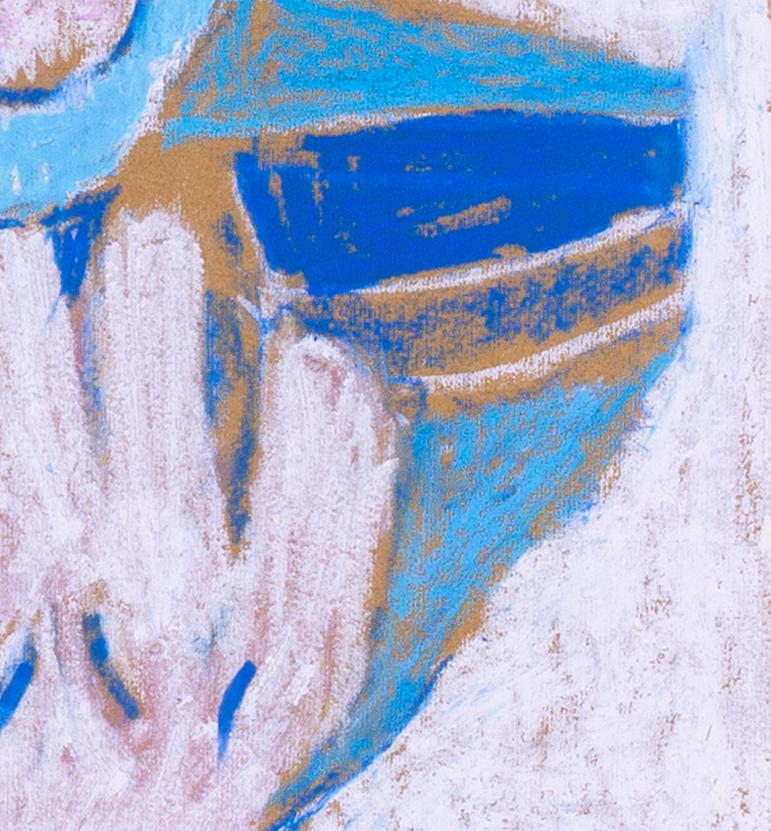 Portrait mythologique abstrait en bleu de l'artiste Modern British Ewart Johns en vente 6