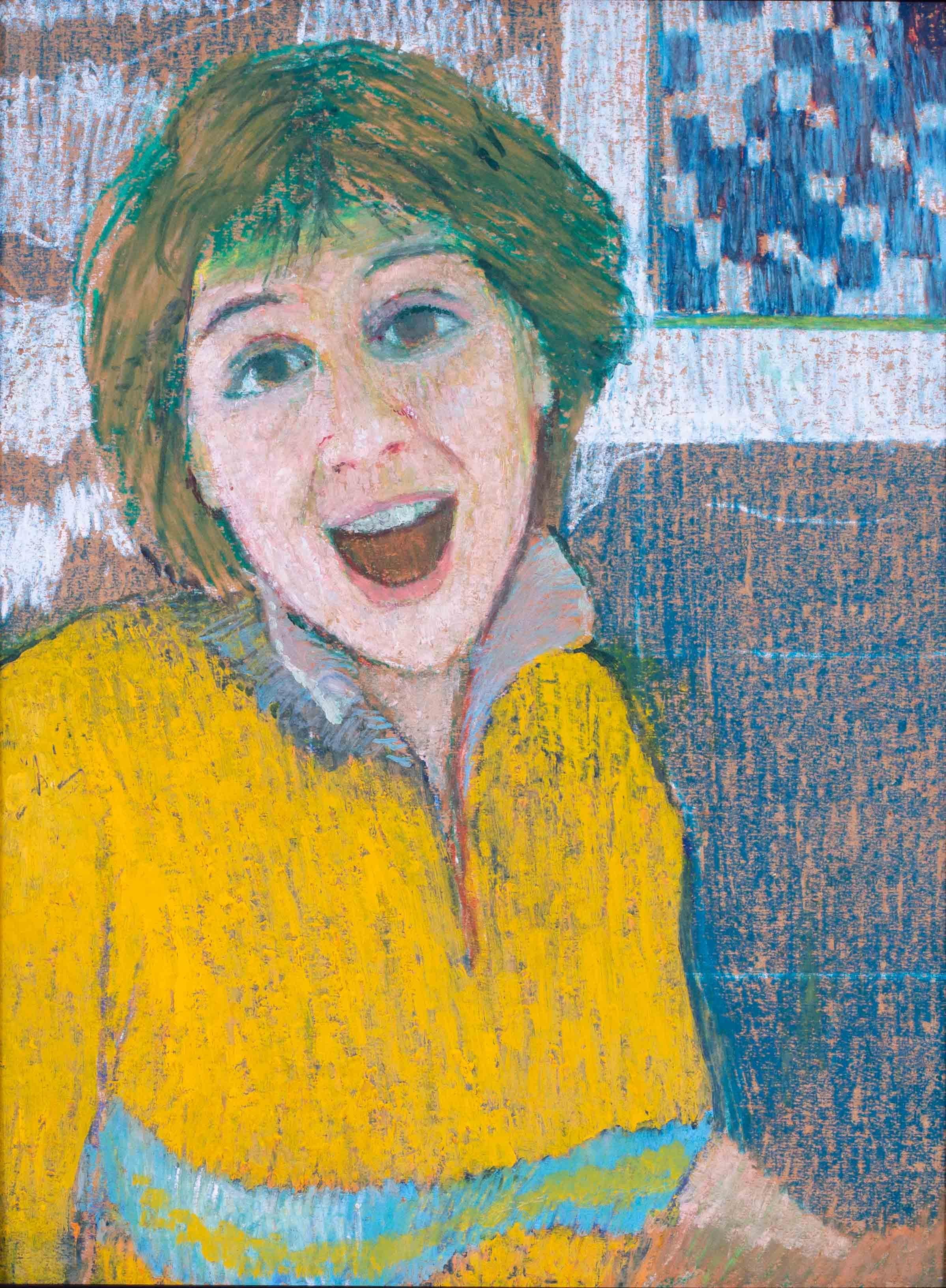 Joyful Modern British portrait of famed comedian Victoria Wood by Ewart Johns For Sale 3