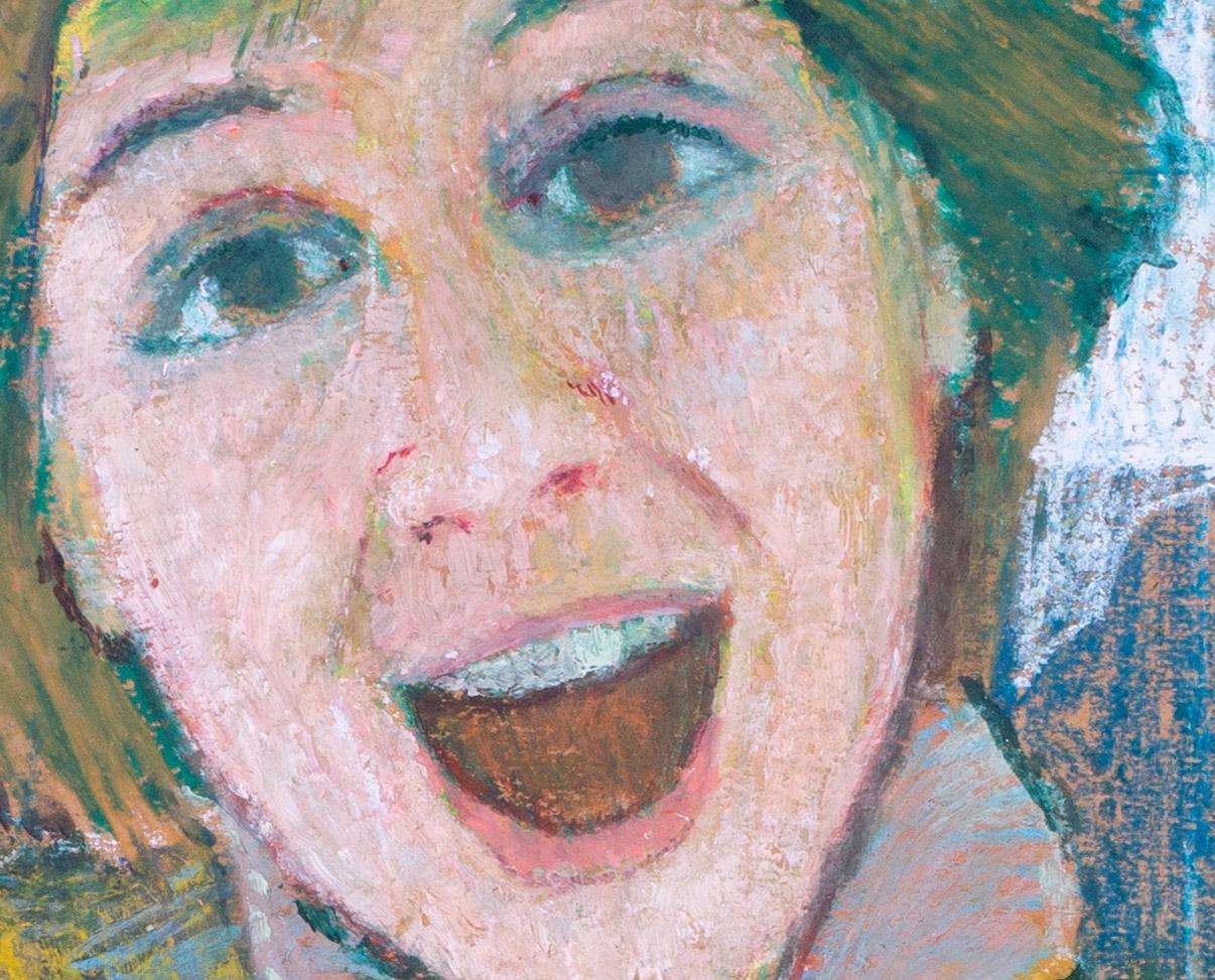 Joyful Modern British portrait of famed comedian Victoria Wood by Ewart Johns For Sale 4