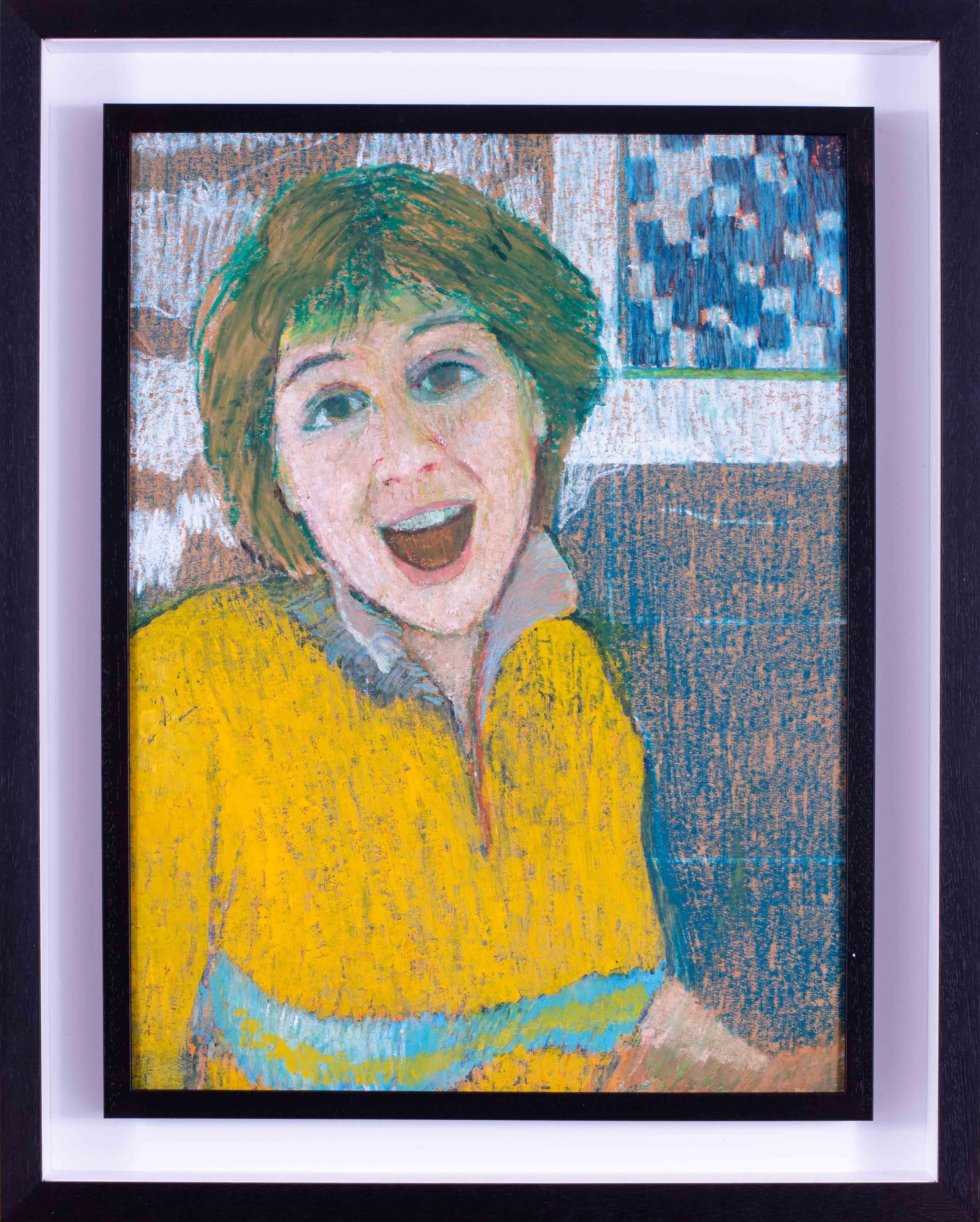 Joyful Modern British portrait of famed comedian Victoria Wood by Ewart Johns For Sale 2