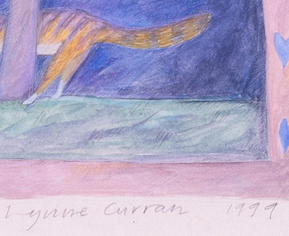 Étude d'un chat par l'artiste tisserand de tapisserie Lynne Curran « Ses voix sombres » en vente 5