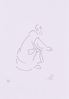 Original Dora Maar, (Picasso's muse) fine ink drawing of a reverent saint, 1998