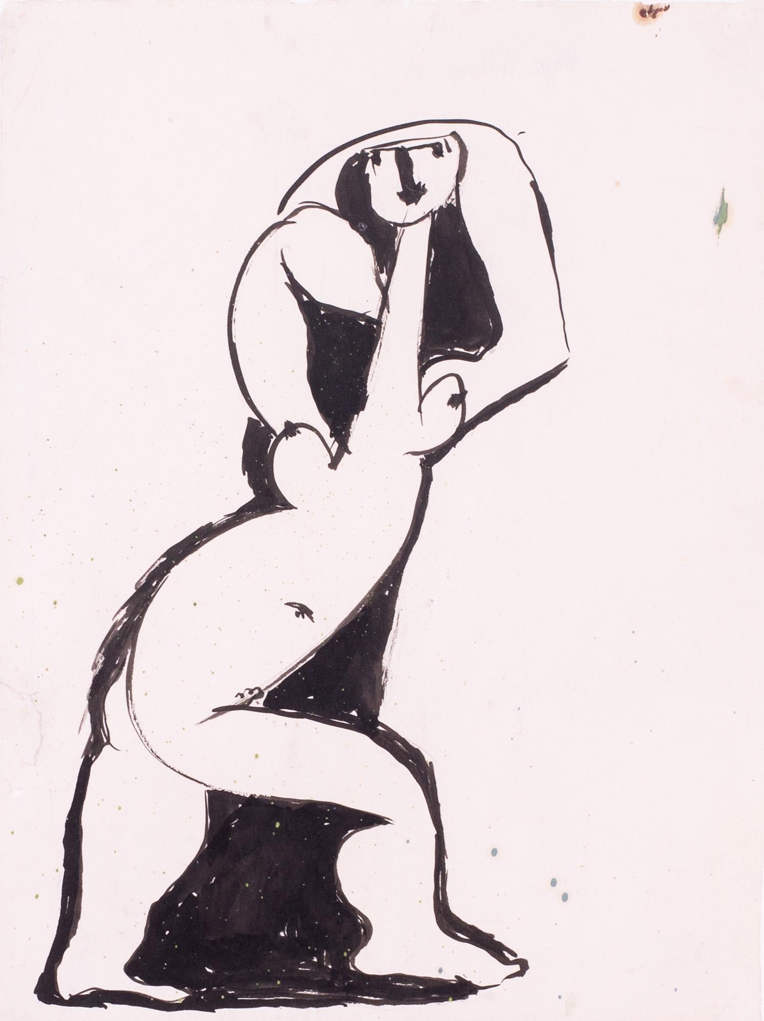 Eye catching Modern British drawing of an abstracted nude female by Roger Hilton For Sale 1