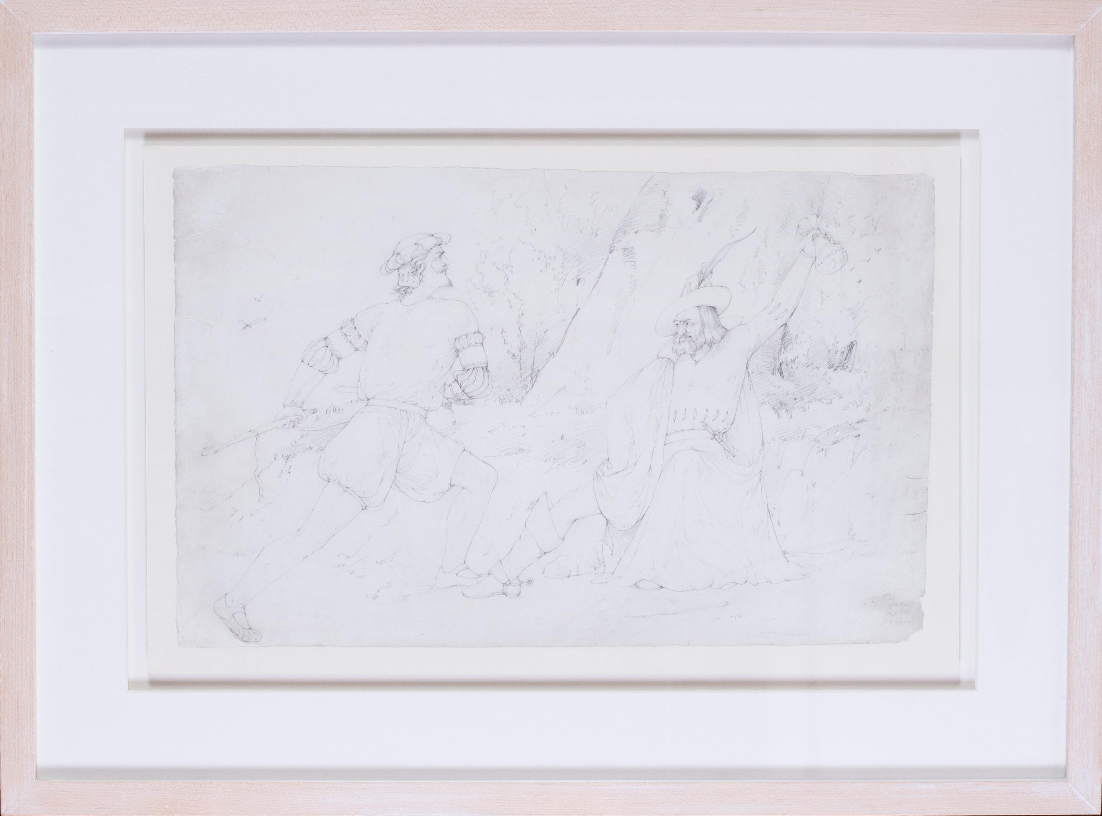 Lord Frederick Leighton drawing, British pre-Raphaelite, original