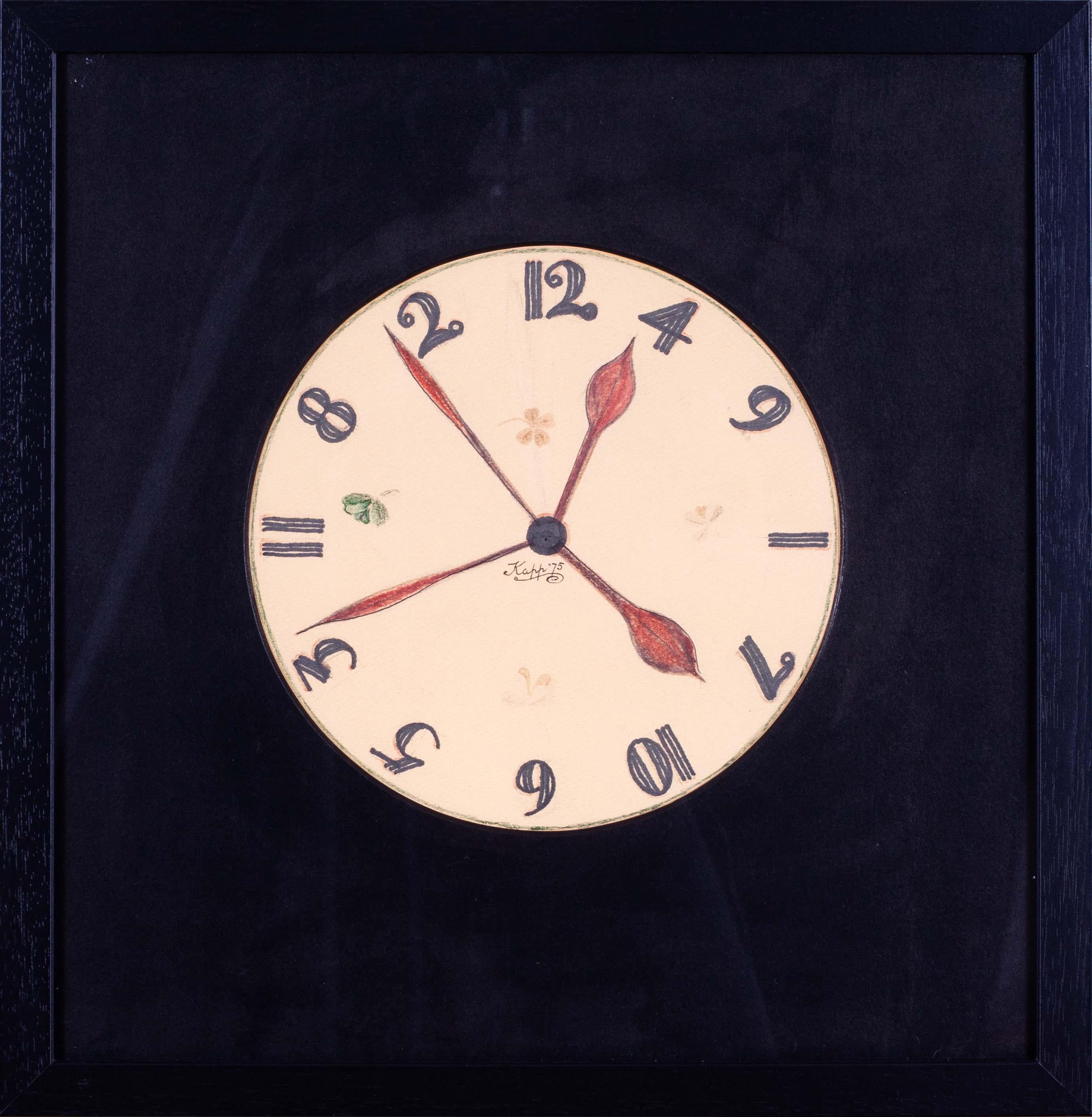 Edmond Xavier Kapp Still-Life – Mid Century Modern British 'What's the Time?' von British German Kapp, 1975