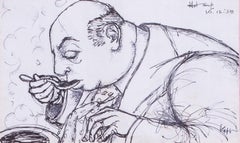 Mid Century Modern British 'Hot Soup' by British German illustrator Kapp, 1938