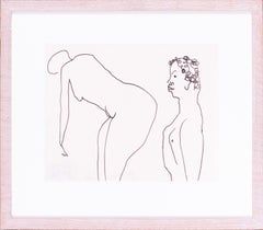 Eye catching Roger Hilton Zeichnung eines Mannes und einer Frau, Tinte auf Papier, modern, Roger Hilton