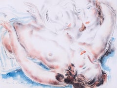 French Art Deco watercolour of Mademoiselle Valentine by Jean Isy de Botton