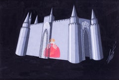 Romain de Tirtoff, called Erte original theatre set design, gouache on paper