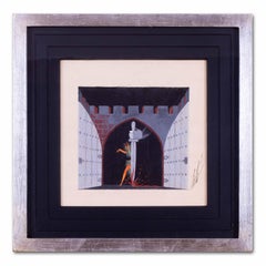 Vintage Romain de Tirtoff, called Erte original theatre set design, gouache on paper