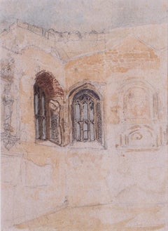 Aquarelle britannique du 20e siècle représentant des ruines du Cowdrey, West Sussex par Muncaster