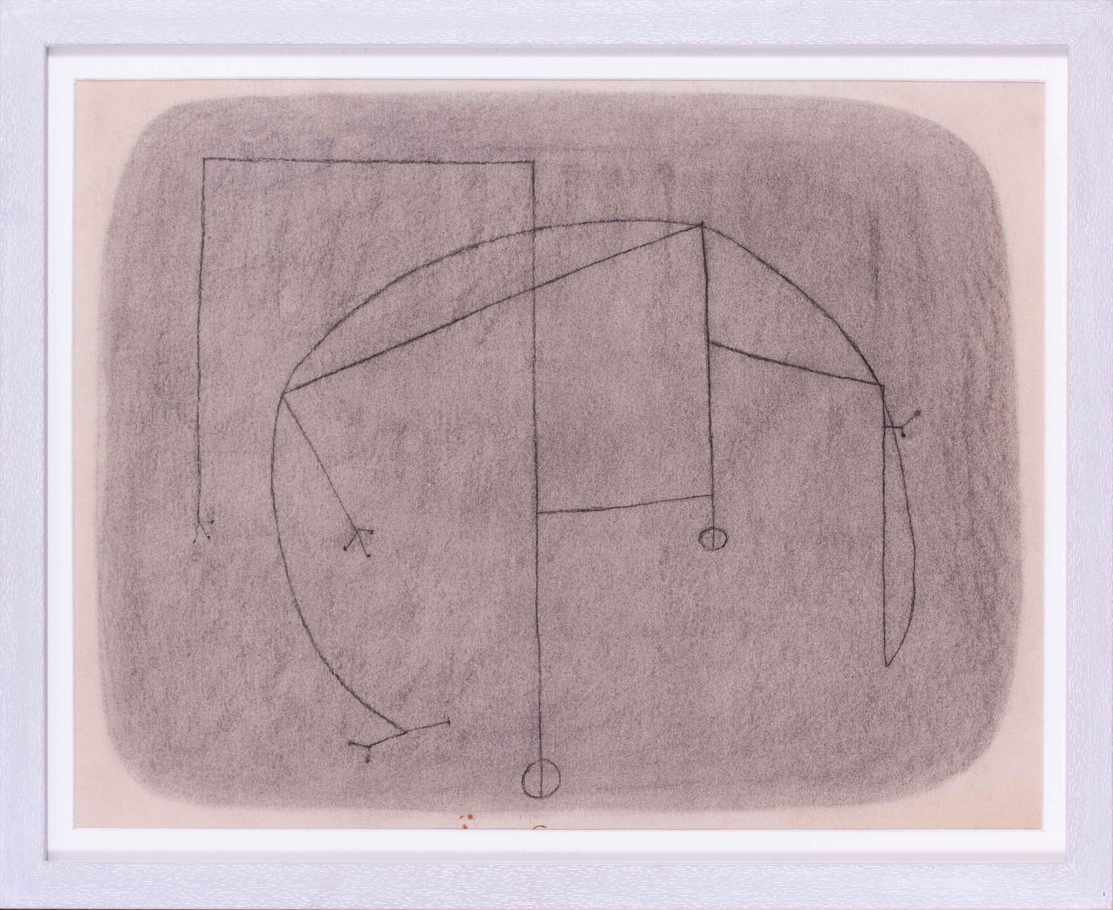 Modern British drawing of abstract forms by Arthur Berridge, 1950
