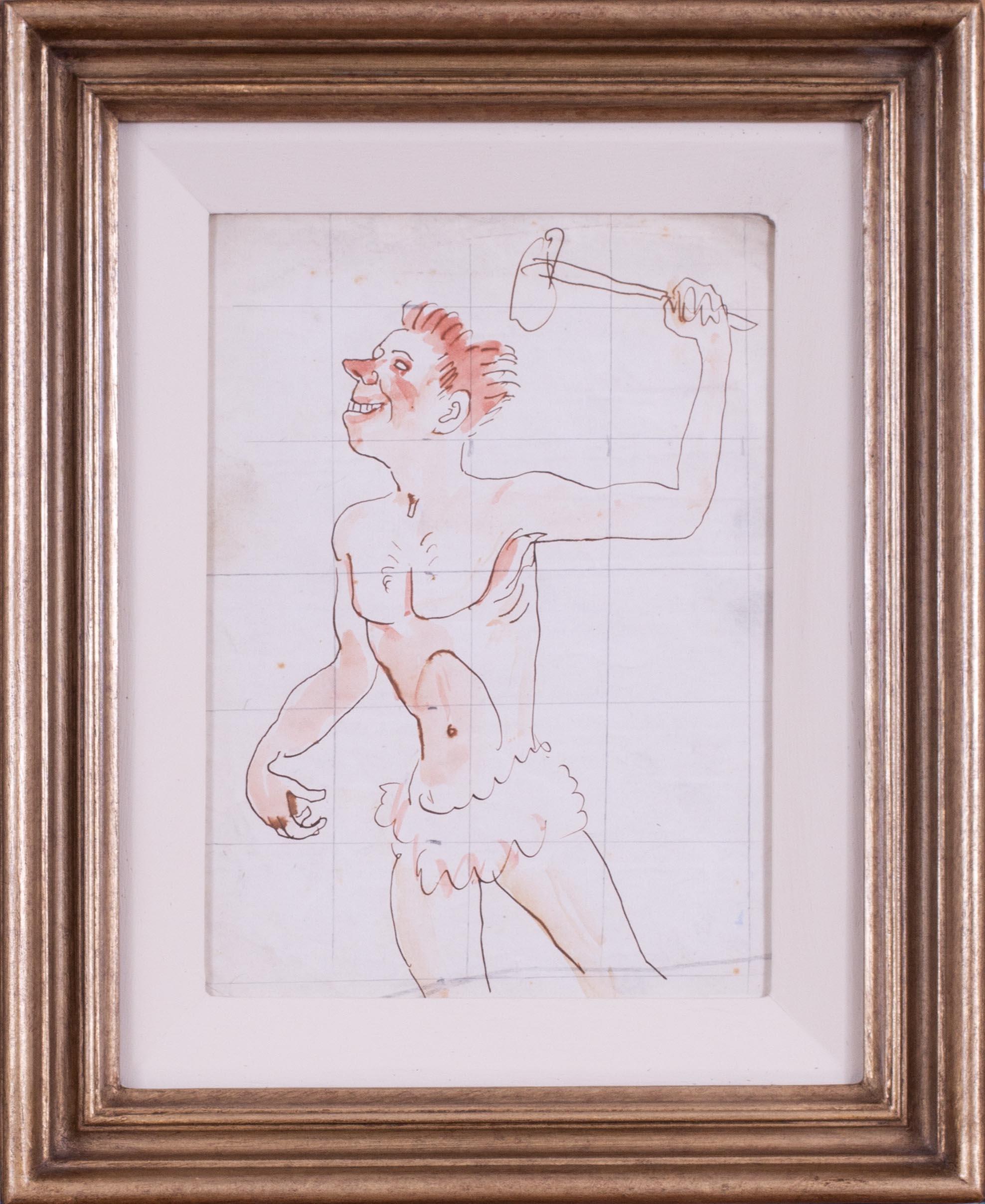 Questo è uno dei numerosi disegni accompagnati da una lettera firmata da Augustus Edwin Johns che recitava così: "Alderney Manor/ Nr Parkstone, Dorset / Caro Hodge, ti invio alcuni schizzi approssimativi sperando che possano essere utili come