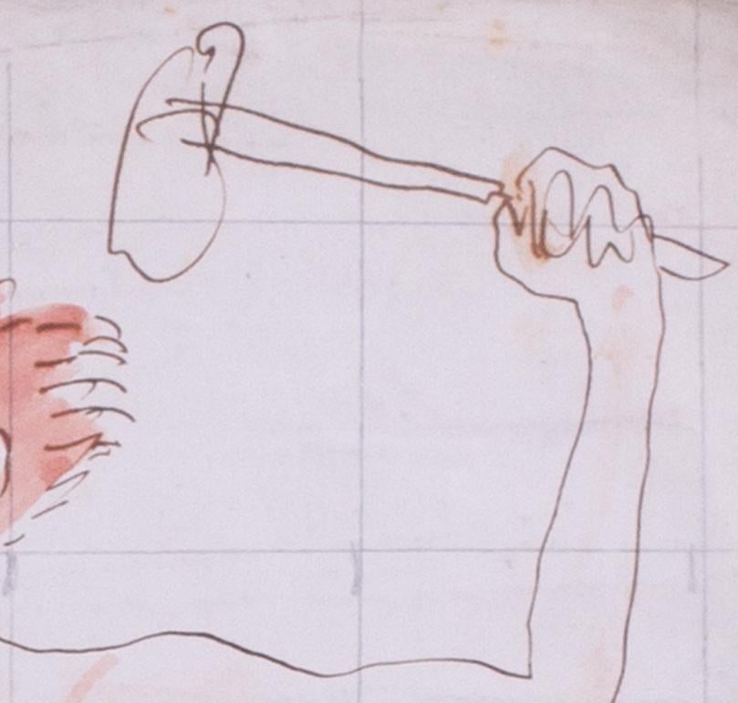 Augustus Edwin John disegno originale ad acquerello di un uomo delle caverne, inglese in vendita 3