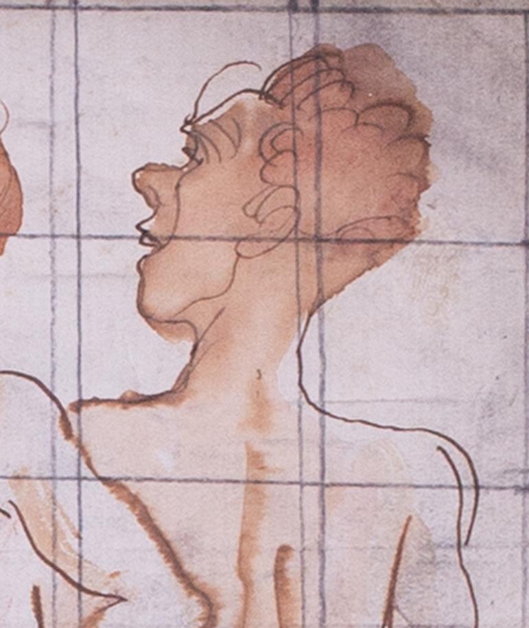Augustus Edwin John, Original-Aquarellzeichnung von Höhlenmalern, Britisch im Angebot 3