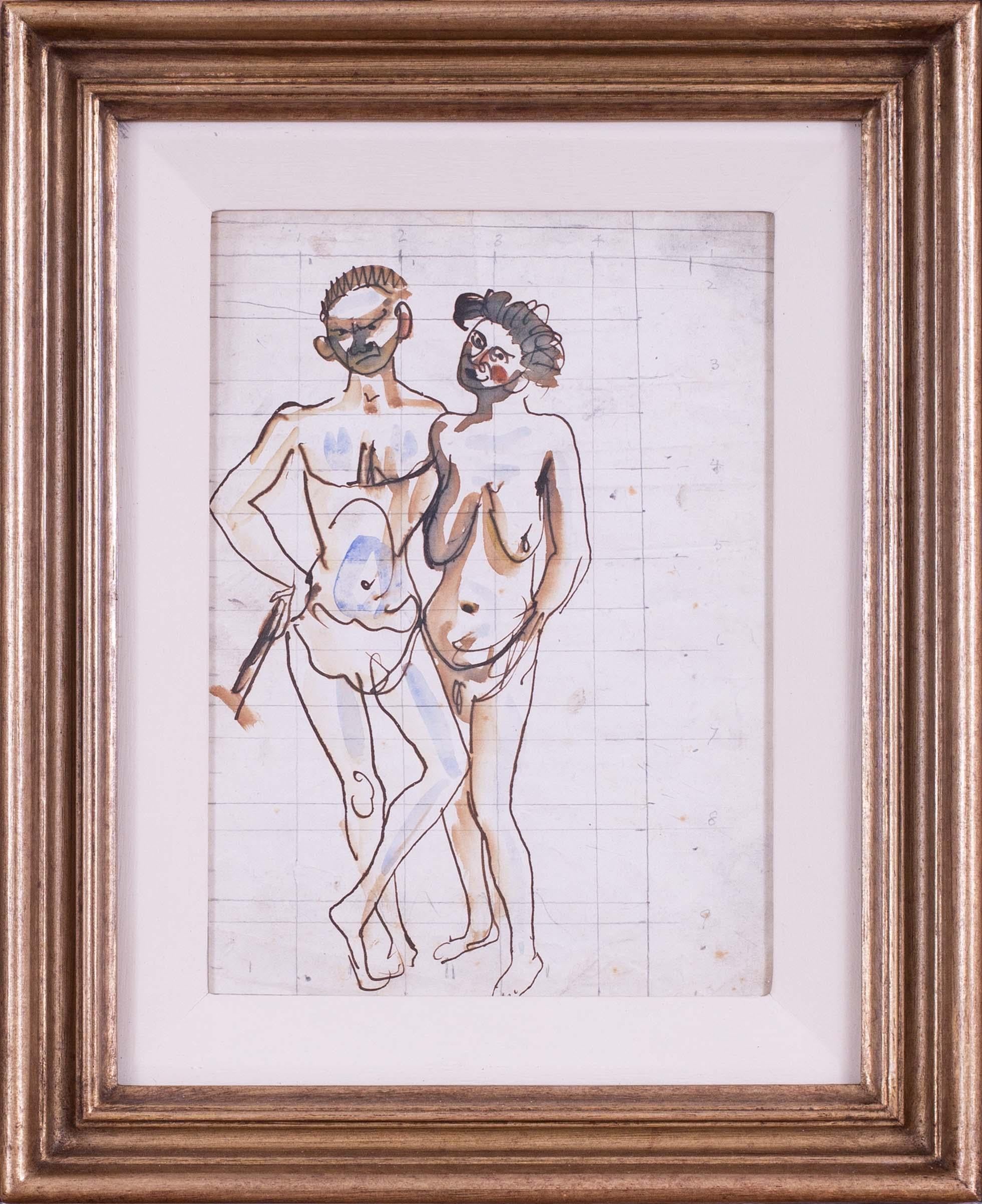 Questo disegno è accompagnato da una lettera firmata da Augustus Edwin Johns che recitava così: "Alderney Manor/ Nr Parkstone, Dorset / Caro Hodge, ti invio alcuni schizzi approssimativi sperando che siano utili come suggerimenti". Mi dispiace di