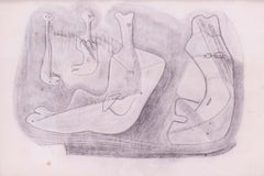 Dibujo Modern British de figuras abstractas de Arthur Berridge, 1950