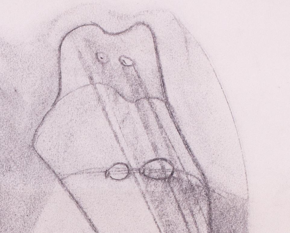 Modern British drawing of abstract figures by Arthur Berridge, 1950 For Sale 2