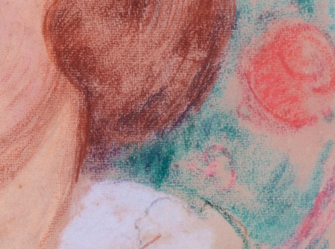 Precioso retrato de perfil de principios del siglo XX del artista belga Jean van den Eeckhoudt de su hija Zoum, dibujado en 1916.  Esta obra especial procede del estudio del artista.

Zoum Eeckhoudt era artista, pero había pasado su infancia