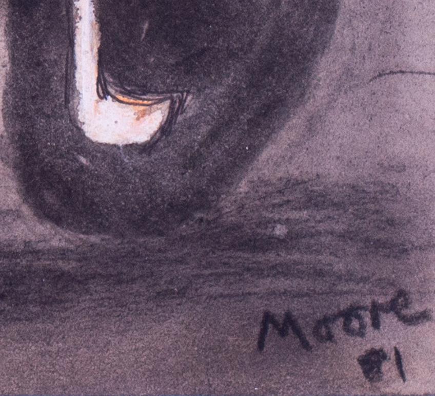 Signed and dated watercolour painting by Henry Moore, 1981 'Four ideas' - Abstract Art by  Henry Moore OM CH