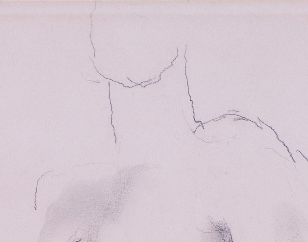 Black crayon drawing of a nude by Modern British artist Frank Dobson 2