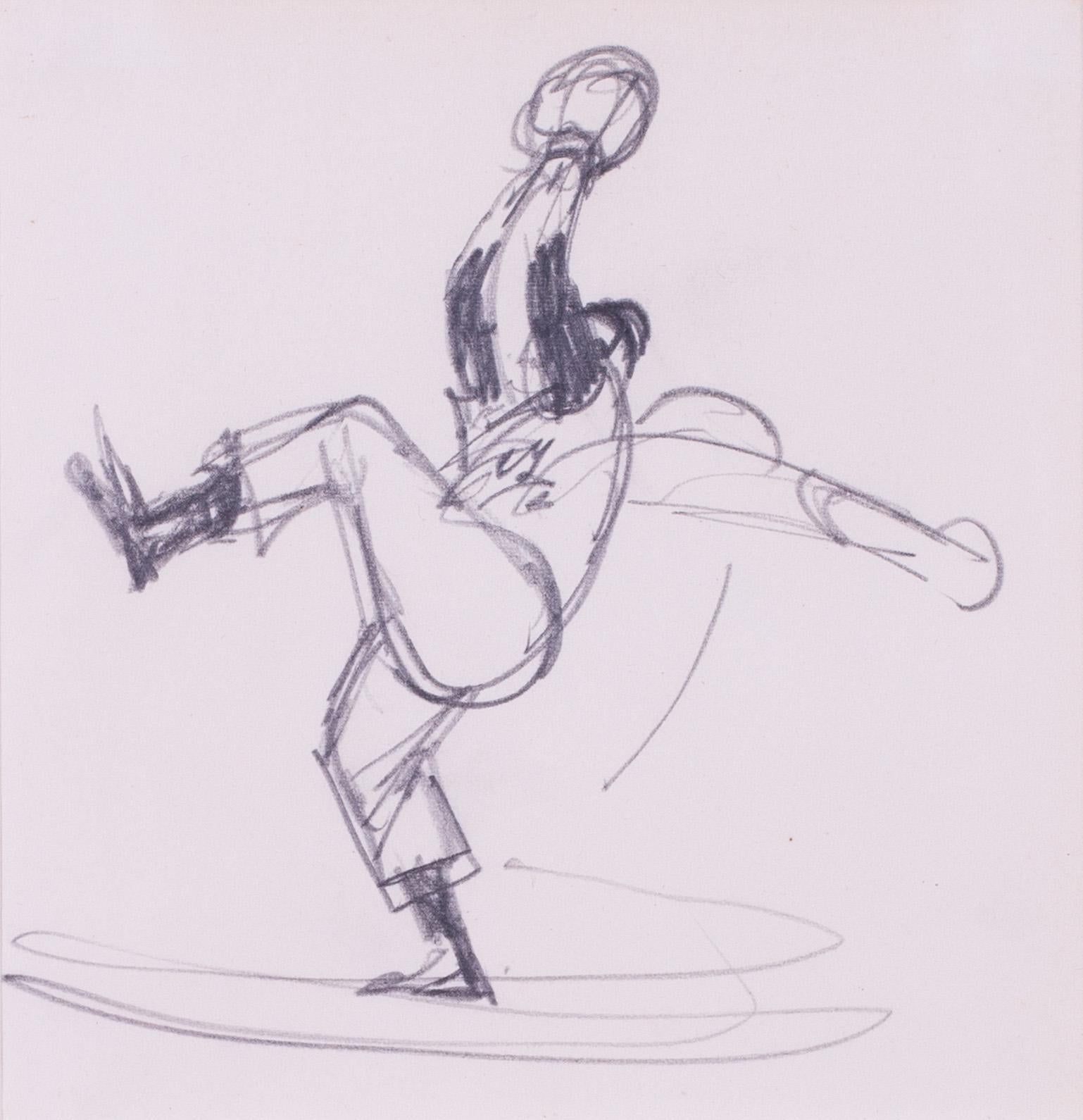 Pichet, Dodger Catcher et positions du terrain de baseball, 3 dessins de Ronald Searl en vente 2