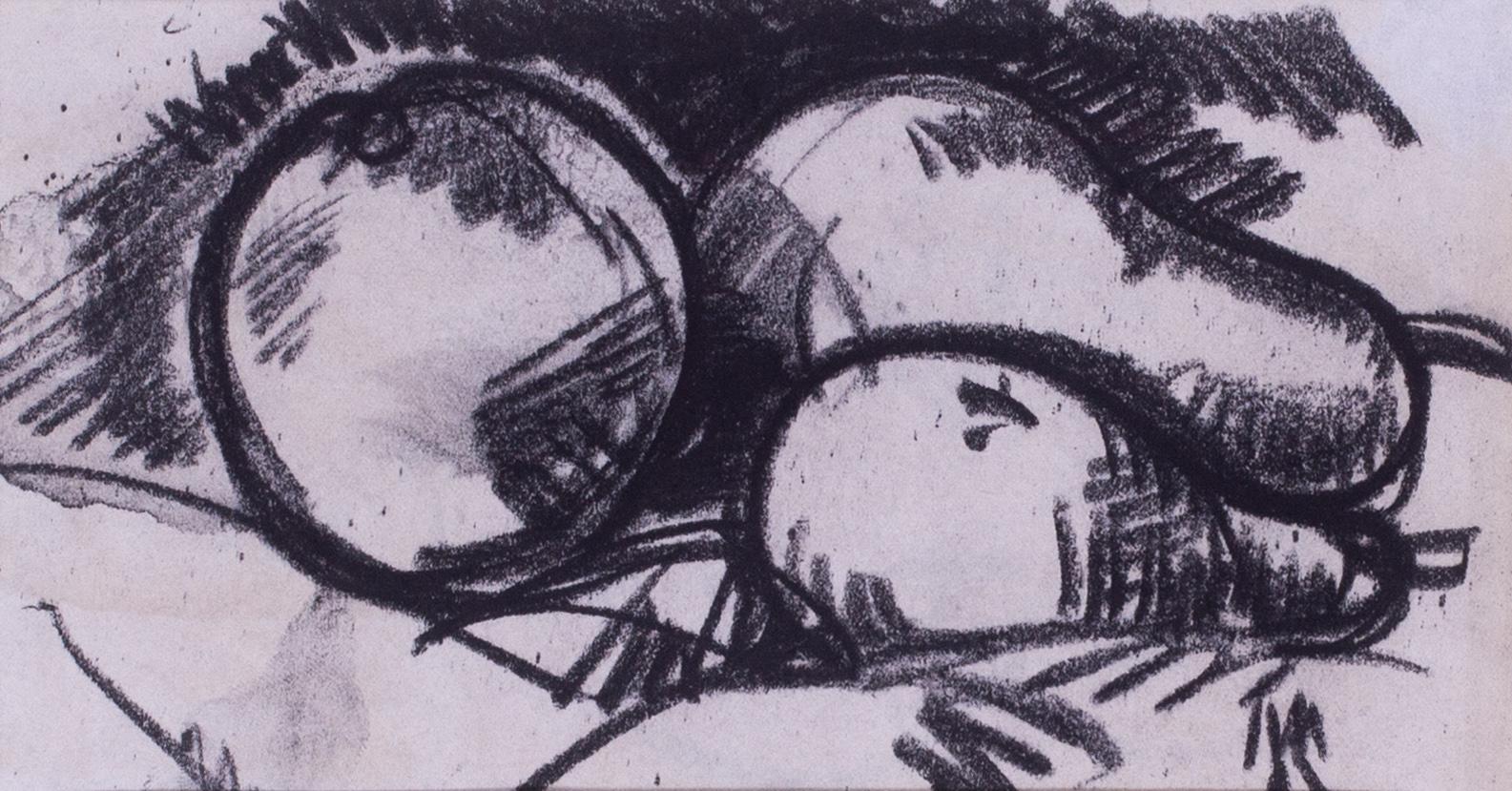 Dibujo a carboncillo de un bodegón del colorista escocés John Duncan Fergusson 1