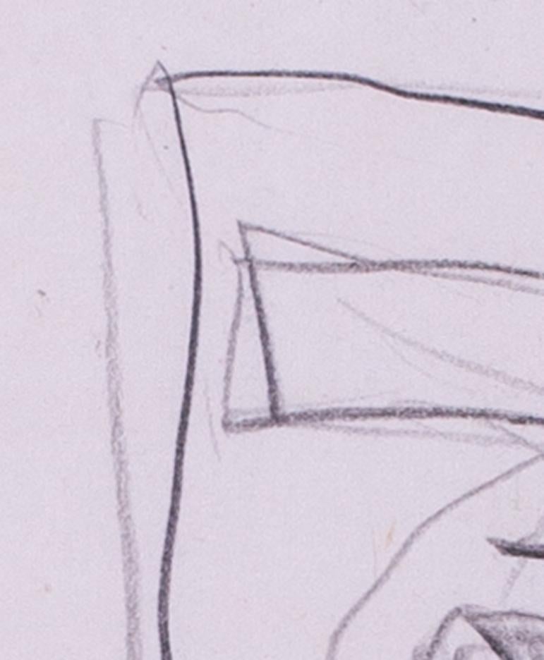 Graham Sutherland pencil on paper drawing of a thorn cross - Gray Abstract Drawing by Graham Vivian Sutherland