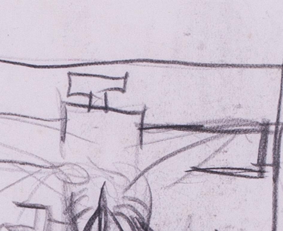 Graham Sutherland pencil on paper drawing of a thorn cross For Sale 1
