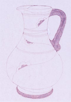 Disegno originale a penna di Patrick Caulfield di una brocca, Regno Unito, metà del secolo scorso